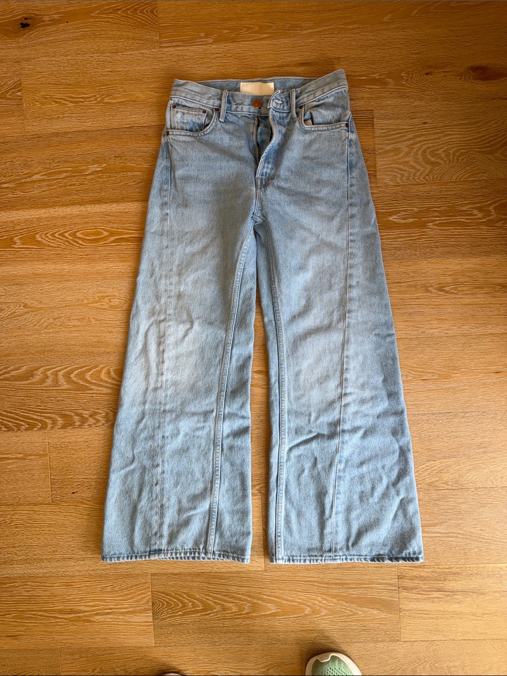 MOTHER Lemon Twist Light Wash Wide-Leg Jeans